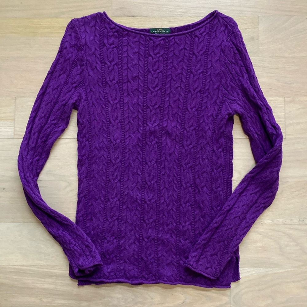 Ralph Lauren Cable Knit Sweater - Purple